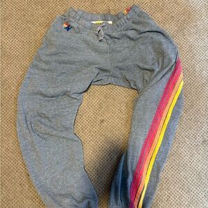 Aviator Nation Gray Sweatpants 5 stripe size large